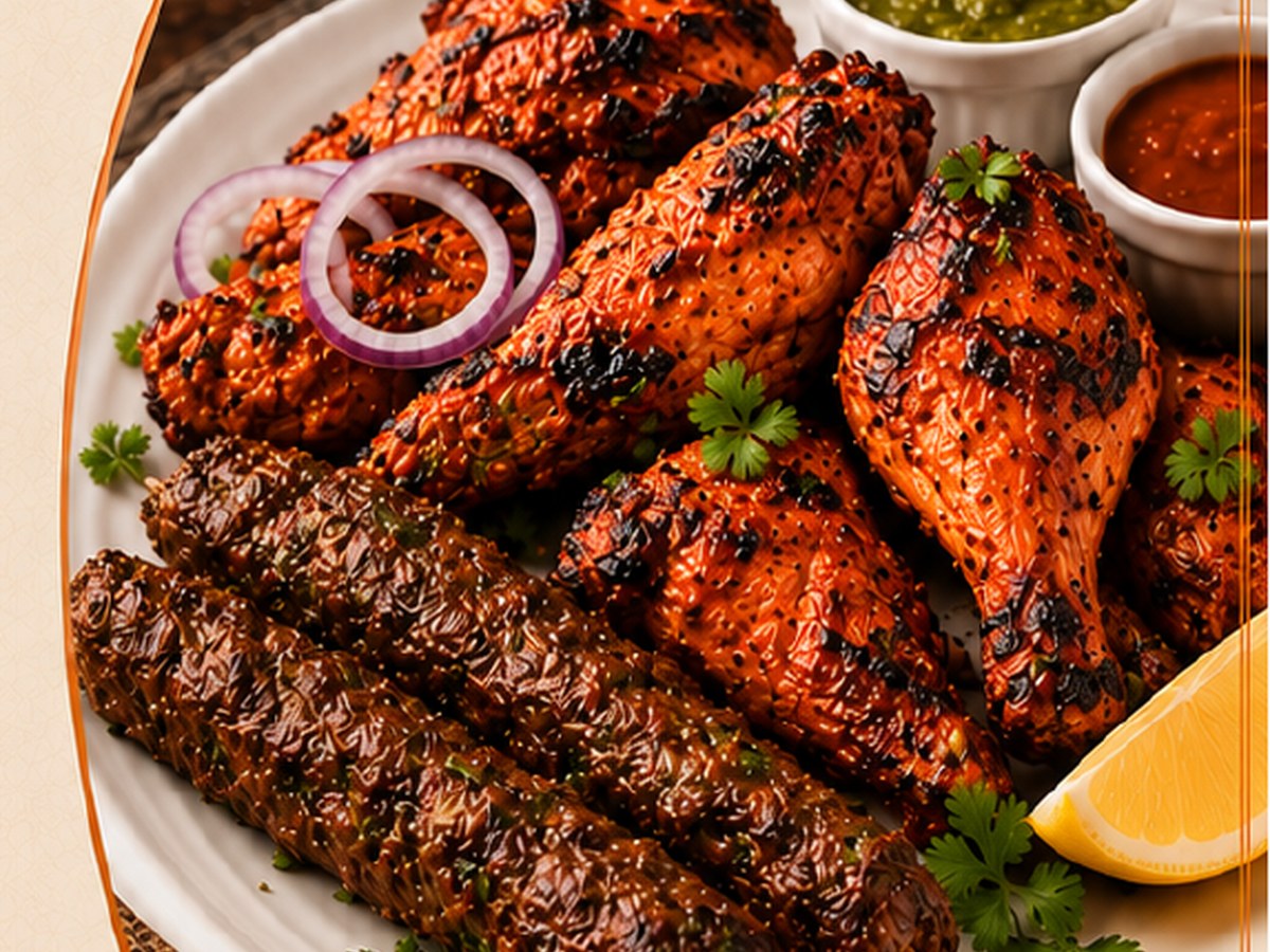Tondoor grilled chicken and kebabs